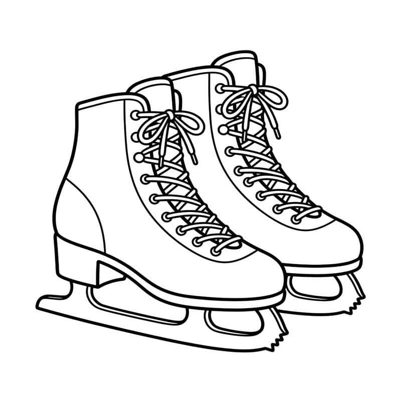 Zeichne Schlittschuh zum Ausdrucken für Kinder