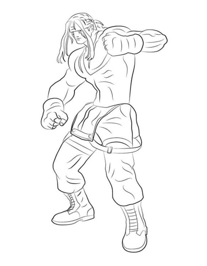 Zeichne Street Fighter druckbare schlicht