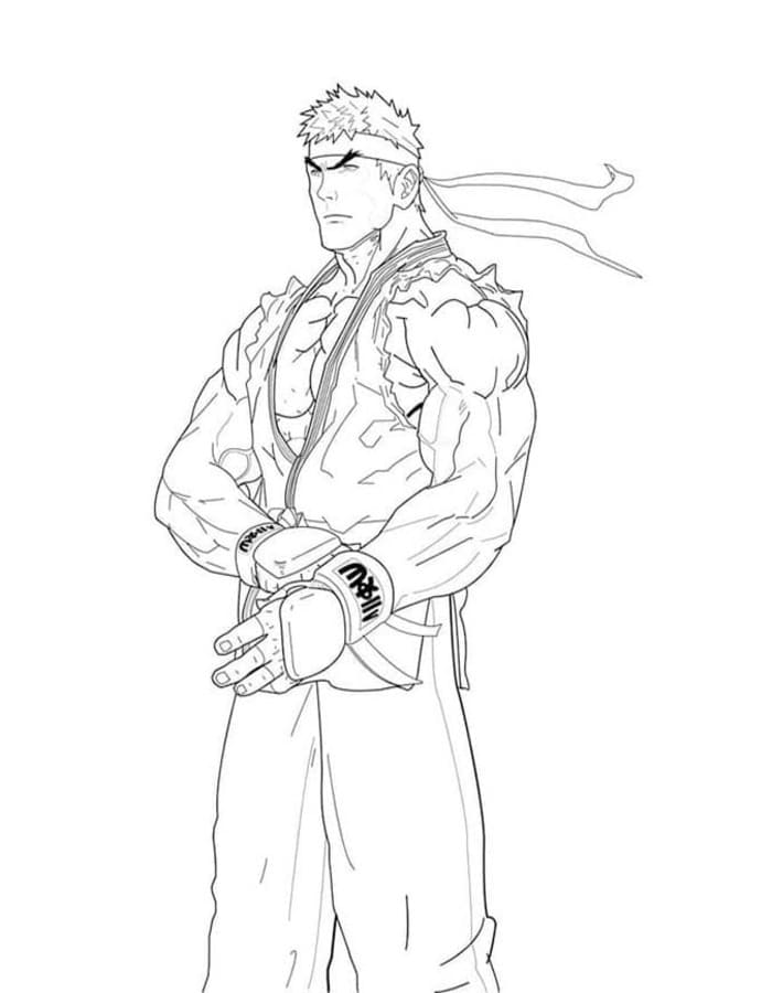 Zeichne Street Fighter kostenlos schlicht