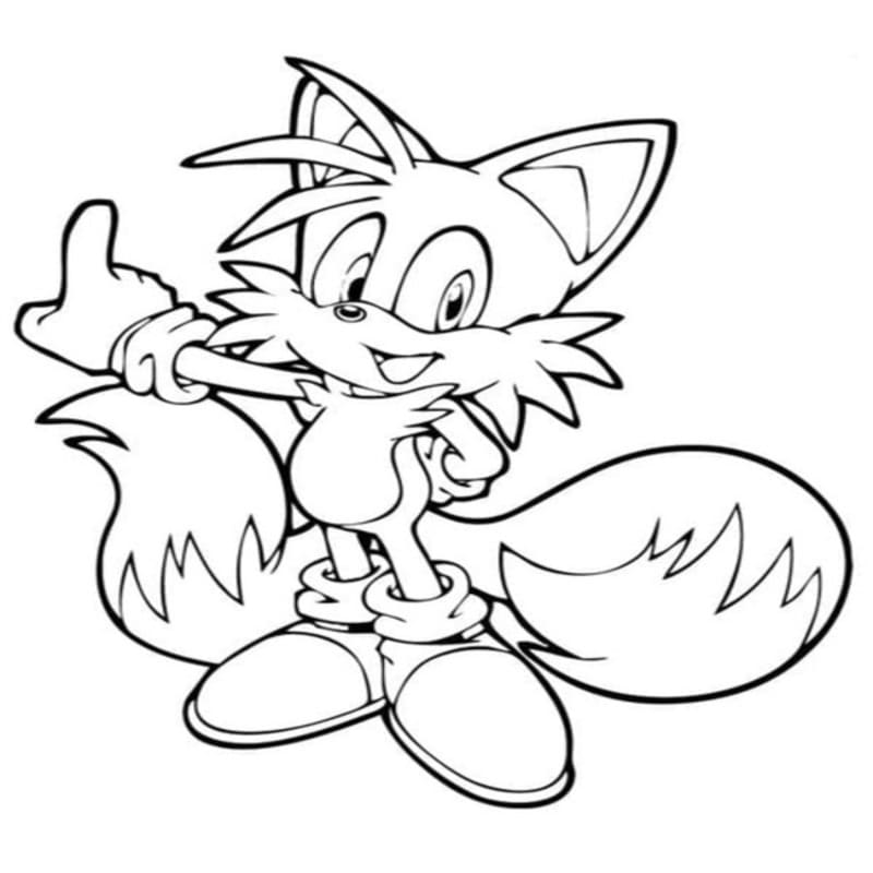 Zeichne Tails zum Ausdrucken