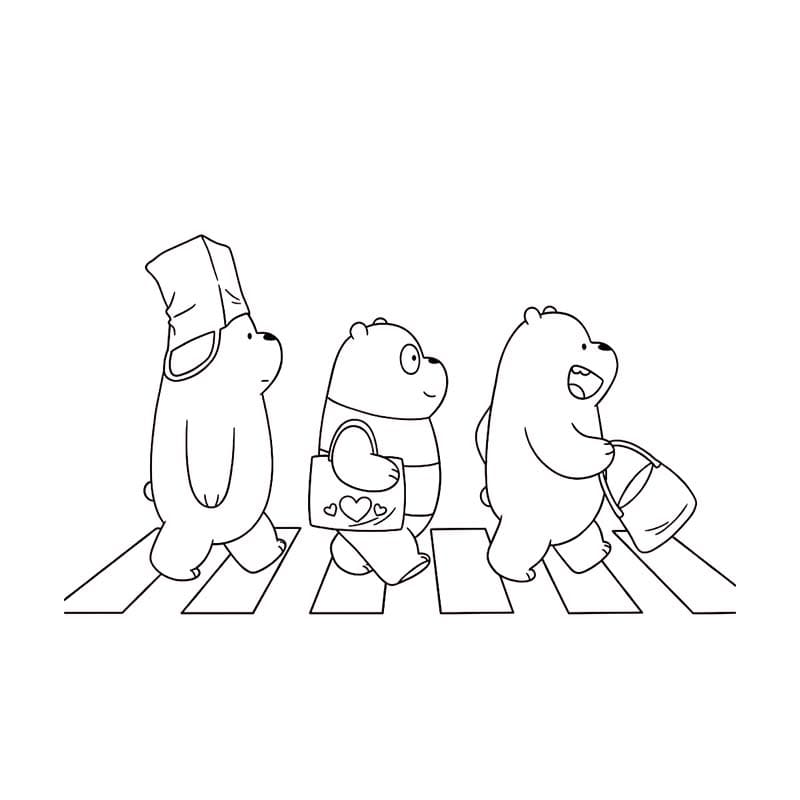 Zeichne We bare Bears kostenlos für Kinder